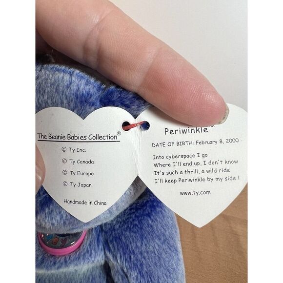 RETIRED 2000 TY Beanie Babies PERIWINKLE E-Bear Online Exclusive Collectible - Picture 6 of 9